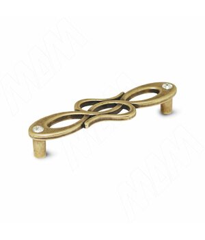 Ручка-скоба 96мм бронза состаренная с кристаллами