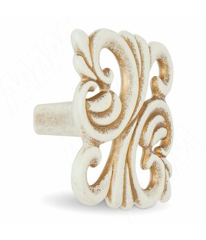 Ручка-кнопка 32мм cлоновая кость/золото винтаж