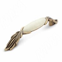 Ручка-скоба 96мм бронза состаренная/керамика молочная