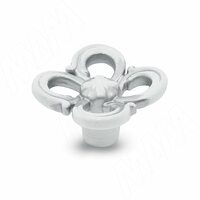 Ручка-кнопка белый/серебро винтаж