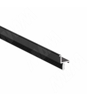 Профиль-ручка врезная для фасада от 16мм, черный матовый (анод), L-3000мм
