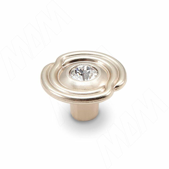 Ручка-кнопка D31мм золото с кристаллами