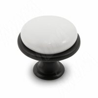 Ручка-кнопка D28мм черный матовый/керамика