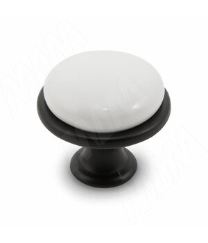 Ручка-кнопка D28мм черный матовый/керамика