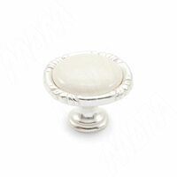 Ручка-кнопка серебро Венецианское/керамика молочная