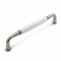 SCANDI Ручка-скоба 128мм никель патинированный/керамика