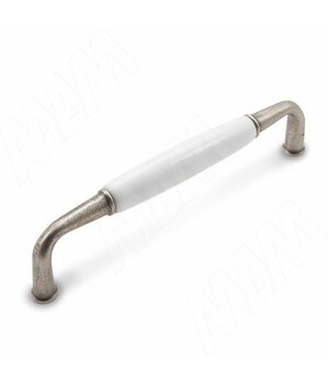 SCANDI Ручка-скоба 128мм никель патинированный/керамика