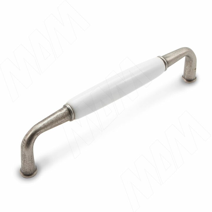 SCANDI Ручка-скоба 128мм никель патинированный/керамика