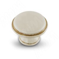 Ручка-кнопка D30мм cлоновая кость/золото винтаж