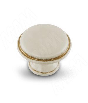 Ручка-кнопка D30мм cлоновая кость/золото винтаж