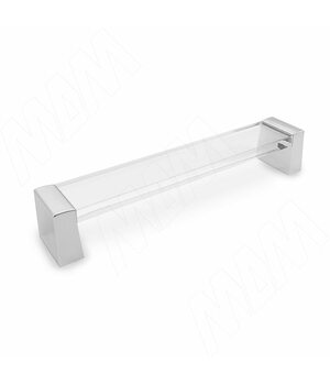 Ручка-скоба 160мм хром/пластик прозрачный