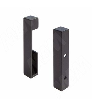 VOGUE Штангодержатель для прямоугольной штанги, торцевой, темная бронза, крепление к стене (левый + правый)