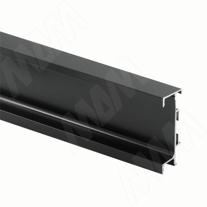 GOLIGHT Универсальная профиль-ручка под столешницу, под светодиодную ленту, черный матовый (краска), L-4100мм