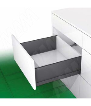 NOVA PRO SCALA [H] Высокий стандартный ящик без рейлингов, h186 мм, открывание от нажатия/плавное закрывание, графит, 450 мм