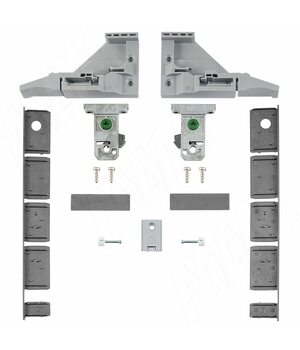 VIONARO Комплект фиксаторов фасада и заглушек внутреннего ящика h=185, серый металлик