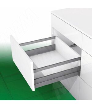 NOVA PRO SCALA [MS] Стандартный ящик h90 мм, с прямоугольным рейлингом, открывание от нажатия/плавное закрывание, 500 мм