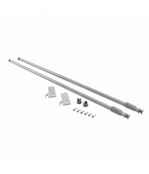 UNISET комплект круглых рейлингов 450 мм, серый, крепл. к задней стенке из ДСП