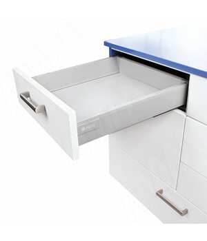 M-TECH комплект ящика 300 мм, серый металлик, боковины h96 мм с направляющими плавного закрывания