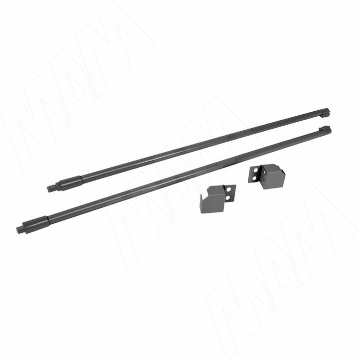 M-TECH комплект круглых рейлингов с фиксаторами 450 мм, графит