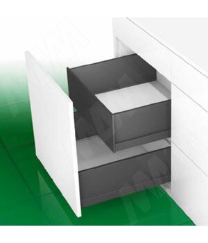 NOVA PRO SCALA [HI F8] Высокий внутренний ящик F8 без рейлингов, h186 мм, плавное закрывание, графит, 450 мм