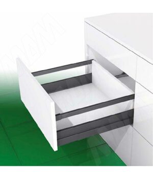 NOVA PRO SCALA [MS] Стандартный ящик h90 мм, с прямоугольным рейлингом, плавное закрывание, графит, 450 мм