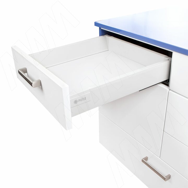 M-TECH комплект ящика 450 мм, белый, боковины h96 мм с направляющими плавного закрывания