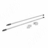 M-TECH комплект круглых рейлингов с фиксаторами 450 мм, серый металлик