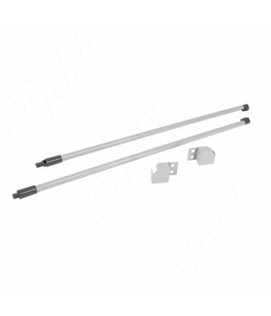 M-TECH комплект круглых рейлингов с фиксаторами 450 мм, серый металлик