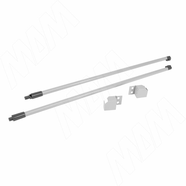 M-TECH комплект круглых рейлингов с фиксаторами 450 мм, серый металлик