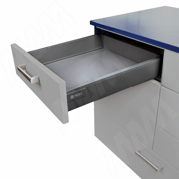 M-TECH комплект ящика 450 мм, графит, боковины h96 мм с направляющими плавного закрывания