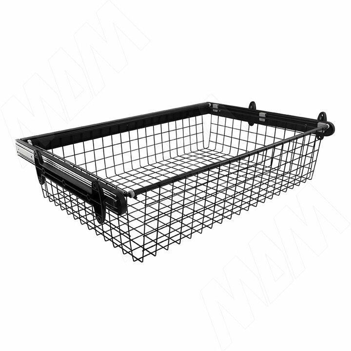 BELLE Корзина для белья, 900 мм, черный, полн. выдв.