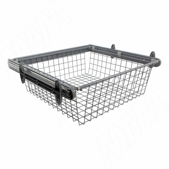 BELLE Корзина для белья, 700 мм, графит, полн. выдв.