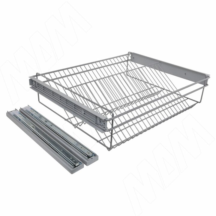 PARTNER Корзина для обуви, 500 мм, серый, полн. выдв., плавн. закр.