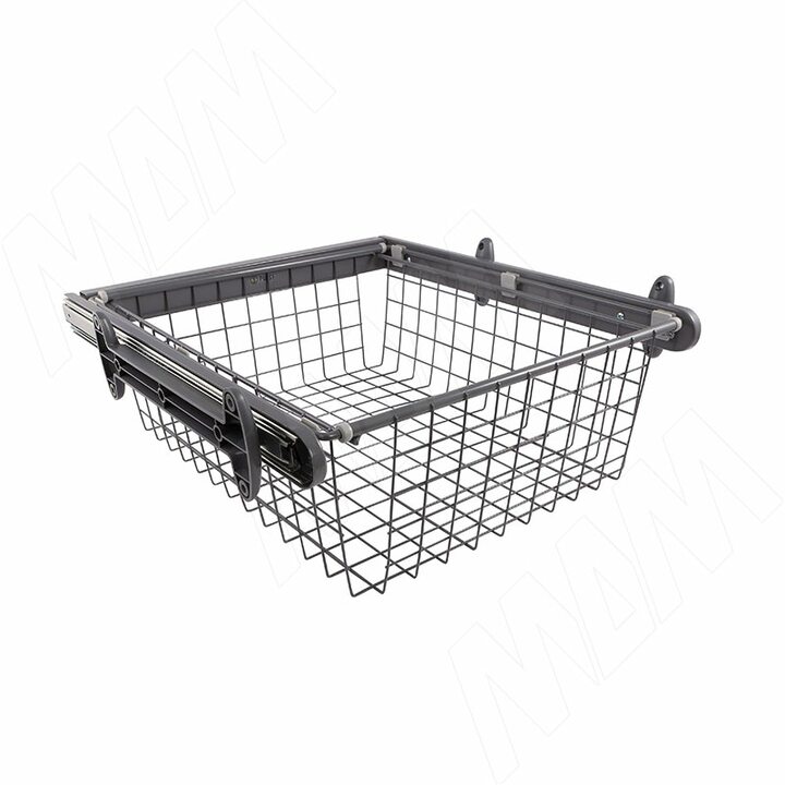 BELLE Корзина для белья, 500 мм, графит, полн. выдв.