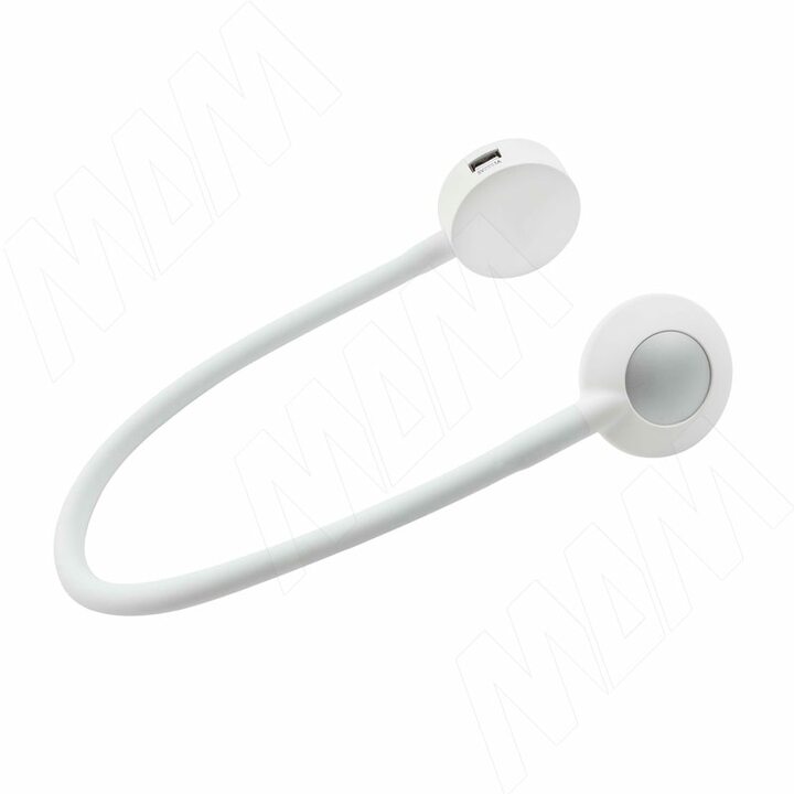 FLEX Светодиодный светильник на гибкой ножке с сенсорным выключателем, 2 USB, белый,12V, нейтральный белый 4000К, 2,1W