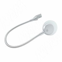 FLEX Светодиодный светильник на гибкой ножке с сенсорным выключателем, торцевое крепление, хром матовый, 12V, нейтральный и теплый белый, 1,5W