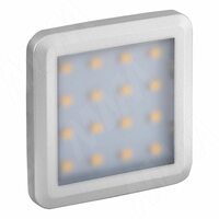 FLAT Светодиодный светильник точечный квадратный, серебро, 12V, нейтральный белый 4000К, 1.5W