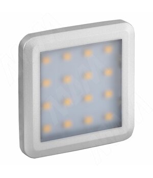 FLAT Светодиодный светильник точечный квадратный, серебро, 12V, нейтральный белый 4000К, 1.5W