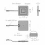 QUADRUM Светодиодный светильник точечный квадратный, серебро, 12V, нейтральный белый 4000К, 2,4W