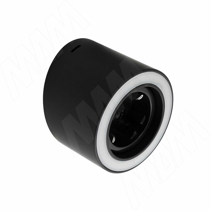 TONDY Светильник круглый, 1 розетка, черный, 24V, теплый и нейтральный белый 2700-4000К, 4,5W