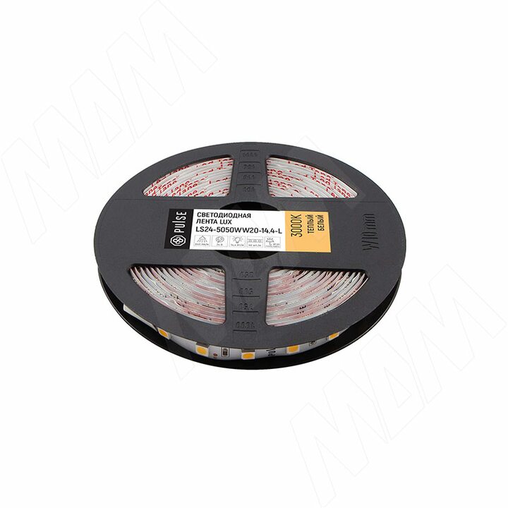 LUX лента светодиодная 5050/60, 24V, 5 м, CRI 90, теплый белый 3000К, IP20, 14.4W/1м