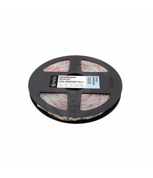 LUX лента светодиодная 5050/60, 24V, 5 м, CRI 90, холодный белый 6000К, IP20, 14.4W/1м