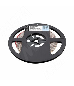 LUX, SLIM лента светодиодная 2835/120, 12V, 5 м, основание 5 мм, CRI 90, холодный белый 6000К, IP20, 7W/1м
