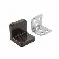 ANGLE Уголок мебельный с пластиковой накладкой 26х26х28 мм, темно-коричневый