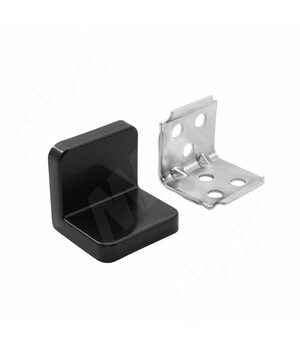 ANGLE Уголок мебельный с пластиковой накладкой 26х26х28 мм, черный