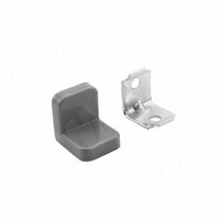 ANGLE Уголок мебельный с пластиковой накладкой 20х20х20 мм, серый