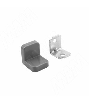 ANGLE Уголок мебельный с пластиковой накладкой 20х20х20 мм, серый