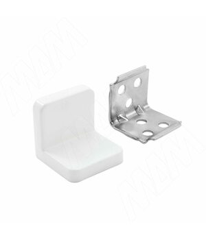 ANGLE Уголок мебельный с пластиковой накладкой 26х26х28 мм, белый