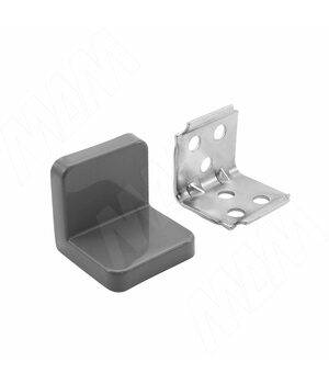 ANGLE Уголок мебельный с пластиковой накладкой 26х26х28 мм, серый