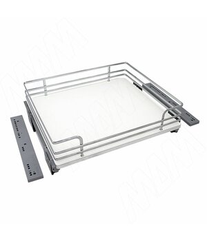 GALAXY Корзина 600 мм, эллипт. прут, противоск., с боковым креплением, креп. фасадов, направляющие Nova Pro